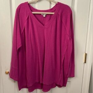 Wild Fox top. V neck. Long sleeve. Size XXL